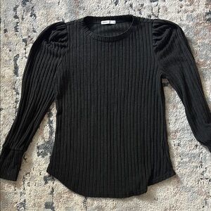 Women’s Miholl Black Ribbed Long Sleeve Top size Medium